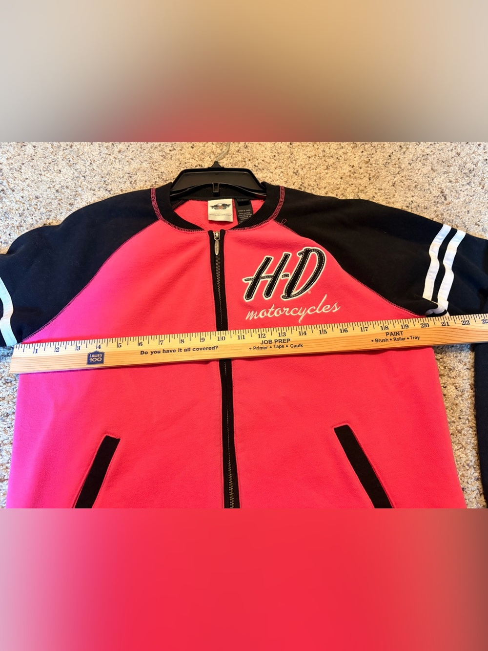 Harley Davidson Jacket Womens L Pink/Black Full Zip Motorcycle - Picture 7 of 8